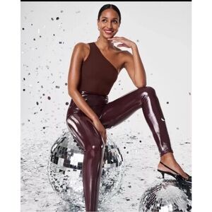 SPANXshape™ Faux Leather Patent liquid Leggings high waisted gloss contour TALL